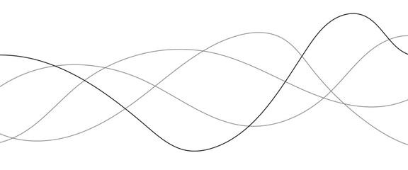 Abstract wavy black and white curved lines.