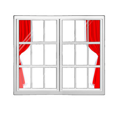 二重カーテンの窓