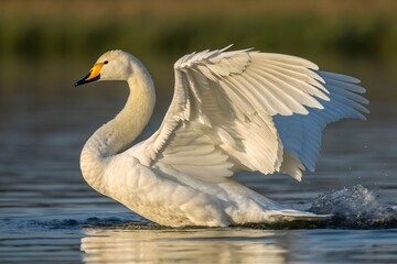 white swan swimming in the water