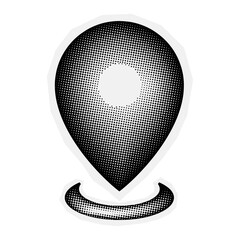 
Halftone location pin icon sticker image. Map, navigation, dotted, point, and address icons design. Transparent PNG background