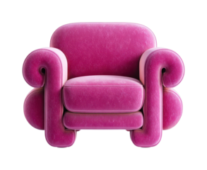 PNG Vibrant pink modern armchair design