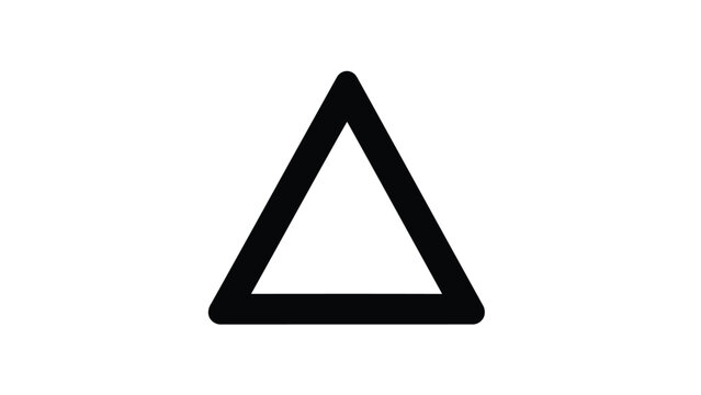 Black equilateral triangle symbol on white background geometric shape icon