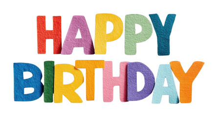 PNG Colorful felt letters birthday