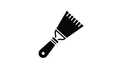 Fototapeta premium Black paintbrush icon with white accents on a clean white background symbolizing creativity and artistry in graphic design