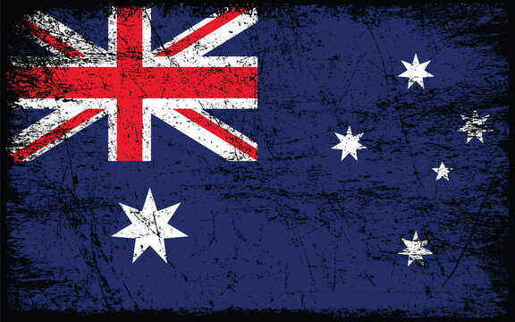 Grunge flag of Australia. Australia distressed flag