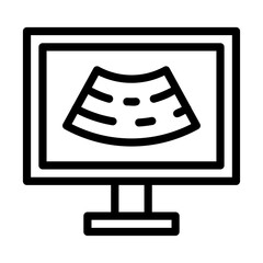 초음파 아이콘. 병원 아웃라인 아이콘