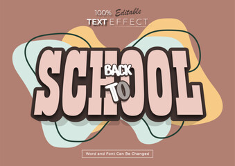A cheerful and colorful Back to School themed typography design, featuring cartoon-style text effect.