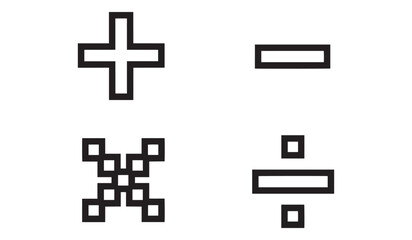 Obraz premium Mathematical symbols on white background