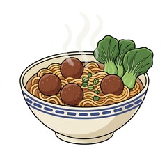 Meatballs noodles 
