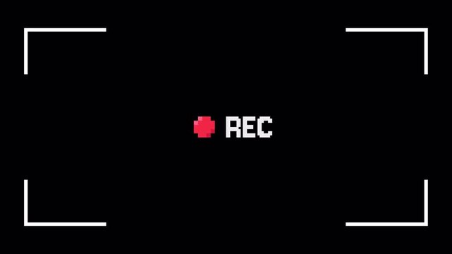 Recording frame icon animation. Transparent Background. Alpha Channel 4K