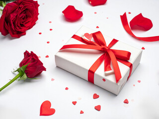 gift box and rose