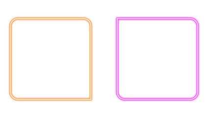 Two rounded square outlines isolated on transparent background