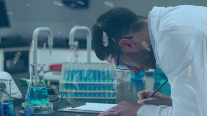 Animation of subscribe over caucasian female person using tablet over waves - Powered by Adobe