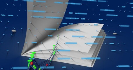 Statistical data processing over mid section of businessman and businesswoman shaking hands - Powered by Adobe