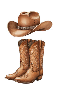 cowboy boots and cowboy hat
