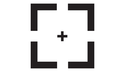 Obraz premium Black crosshair target symbol isolated on white background