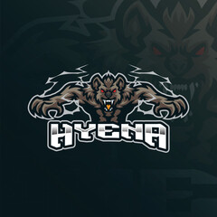 Hyena mascot logo design vector. Angry hyena illustration for sport and esport team.