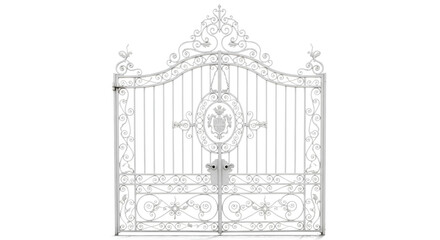Fototapeta premium Primary: Modern Aluminum and Wood-Effect Garden Gate with Arched Top