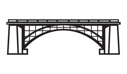 Obraz premium Black bridge structure isolated on white background