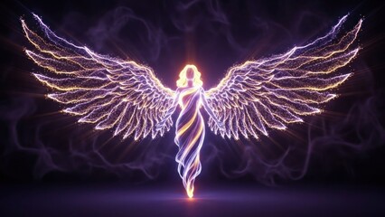 angel wings on dark background