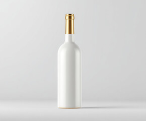 Minimalist white wine bottle with gold foil