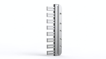 Silver metal rack with multiple slots for organizing tools or equipment on a clean white background.