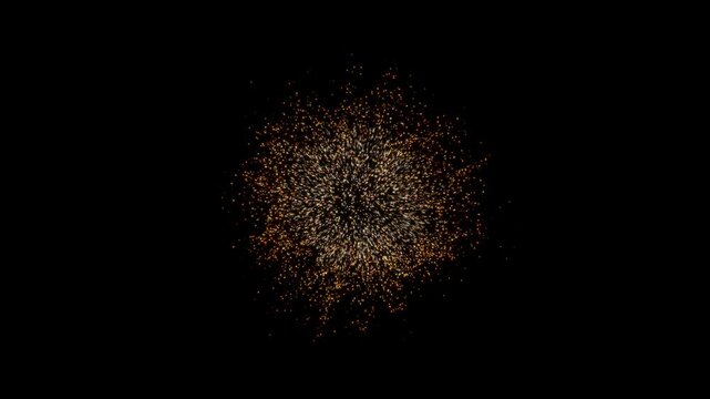 A large amount of glowing sparks continuously bursts from the center. Seamless looping animation in 4K resolution with alpha channel, ideal for intense VFX, motion graphics, transitions