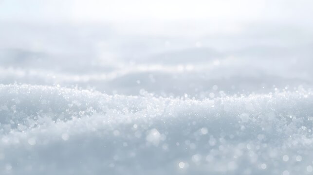 Snowflakes gently falling on a frosty winter landscape close-up view - Powered by Adobe