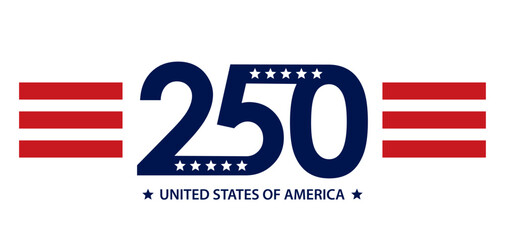 Fototapeta na wymiar 250th anniversary USA Background Logo