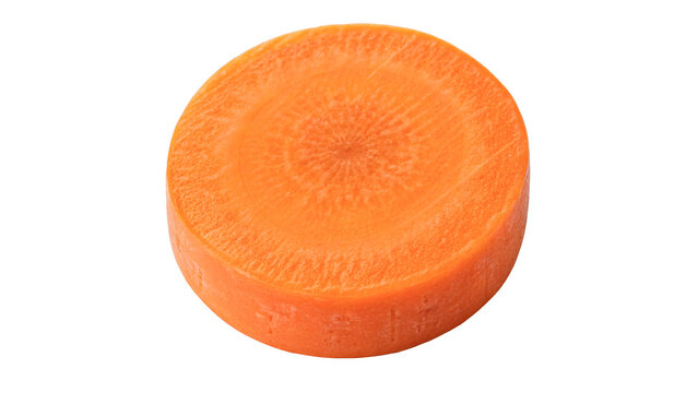 Orange round slice of carrot isolated on transparent background cut out