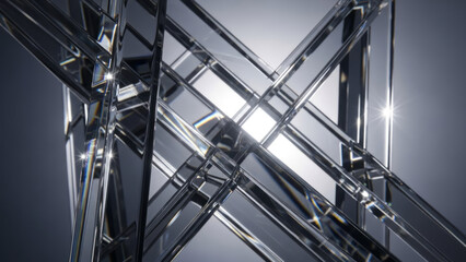 Abstract Crystal Structure with Light Reflections Geometric Modern Transparent. Concept featuring abstract, crystal, structure, light, reflections.