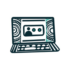 Tribal Pattern Laptop Login Screen Vector Illustration