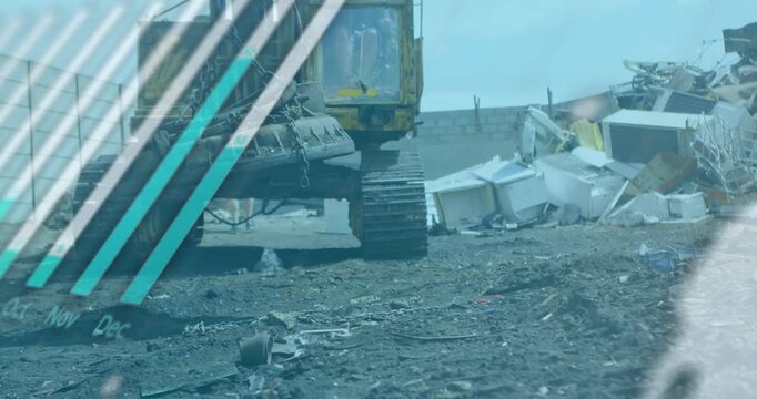 Animation of graph over machines at junkyard