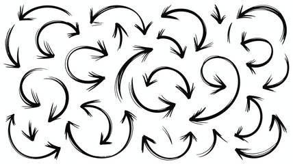 Dynamic arrows in a circular motion on white background