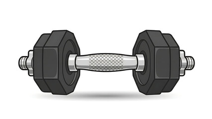 Black dumbbell with chrome handle