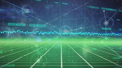 Animation of numbers and data processing over grid - Powered by Adobe