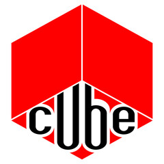 3D red cube on a white background