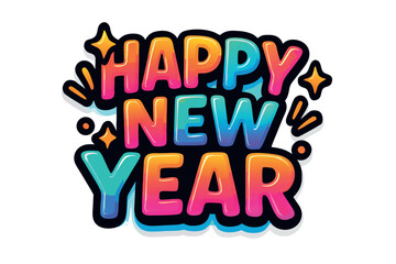 happy new year typography art work