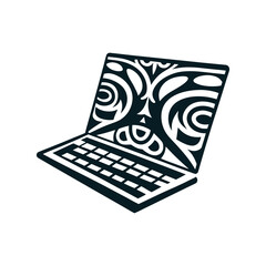 Abstract Pattern Laptop Vector Illustration