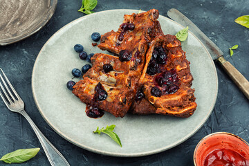 Hot Baked Meat Dish on Plate