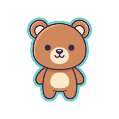 Obraz premium Adorable Cartoon Teddy Bear Illustration
