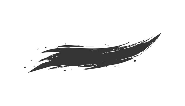 Abstract Dark Brush Stroke Splatter Graphic Element.
