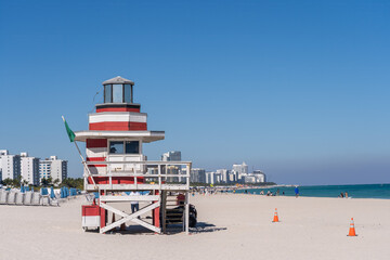 Lifeguard tower in miami beach florida