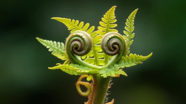 Unfurling Fern Frond Timelapse of New Life
