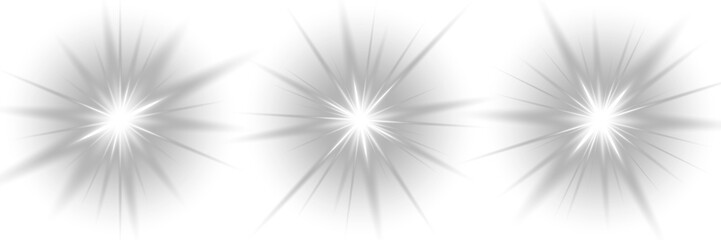Radiant Glow Effects. Glowing silver white light. PNG camera flash flare Effects. © Felix