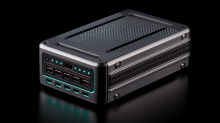 Obraz premium Compact Edge Server Hardware for Cloud Infrastructure – Industrial Computing Device Designed for Secure Data Processing, Enterprise IT Operations and Modern Edge Computing Environments