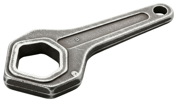 Heavy duty metal slogging ring wrench tool for industrial use isolated with transparent background