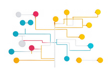 Complex circuit diagram isolated on transparent background