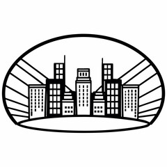 Obraz premium vector illustration of a city