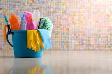 Cleaning supplies for year-end deep cleaning, good luck, and housekeeping services